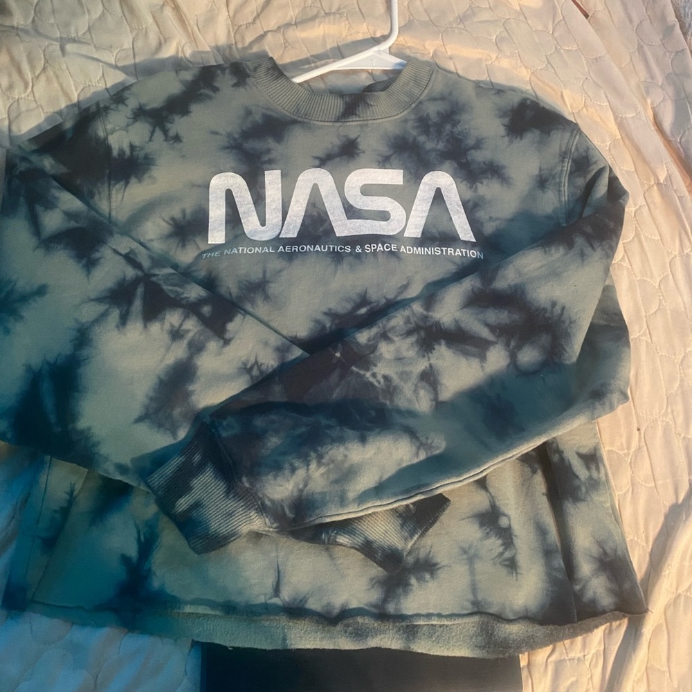 mighty fine cropped nasa long sleeve shirt